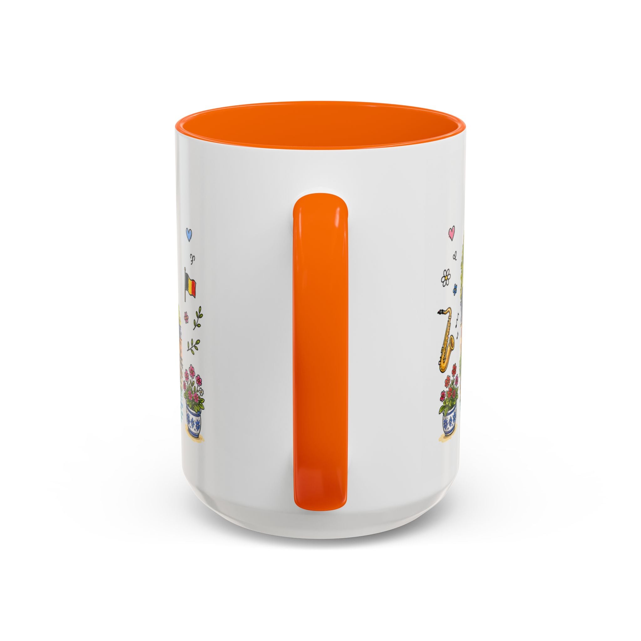 Dinant Illustrated Travel Mug | Belgium Souvenir Accent Coffee Mug | 11oz 15oz Ceramic Cup
