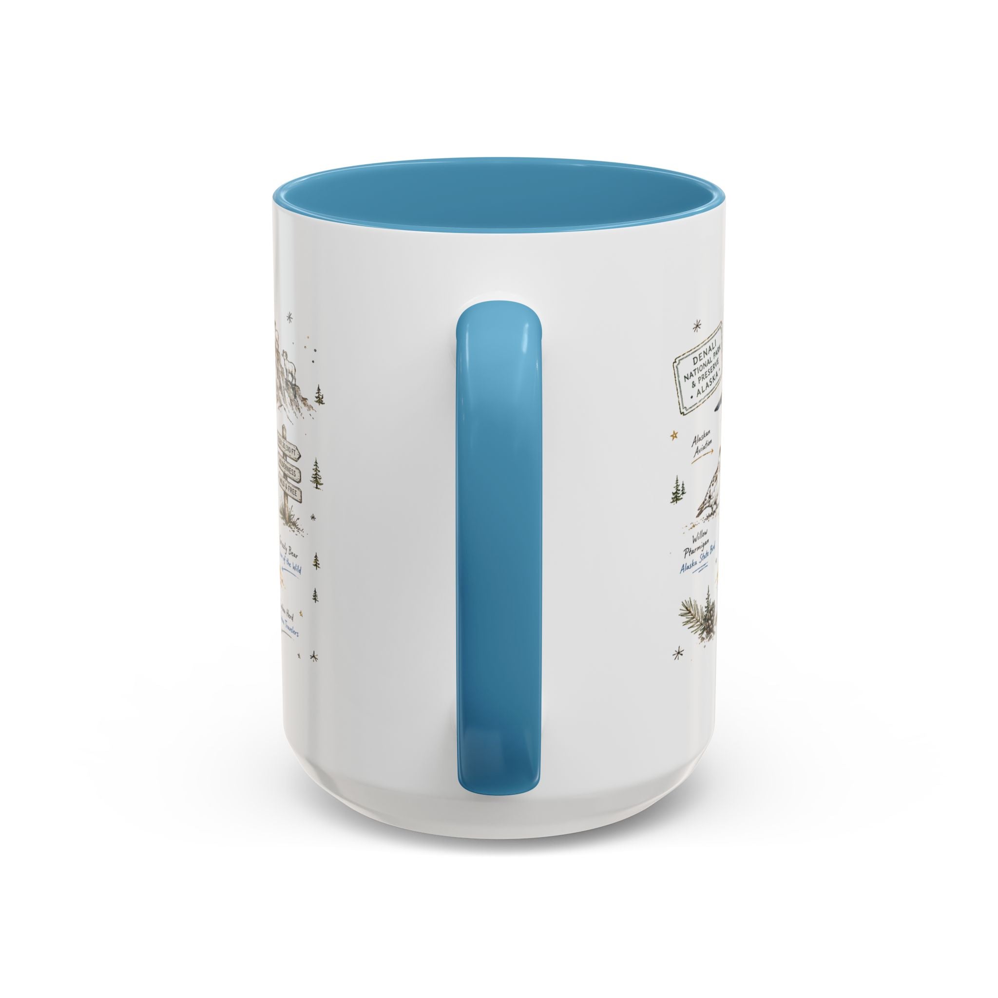 Denali National Park Coffee Mug | Alaska National Park Hiking Gift | Accent Color Ceramic 11oz 15oz