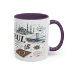 Istanbul Coffee Mug | Turkey Souvenir Travel Gift | Accent Color Ceramic 11oz 15oz
