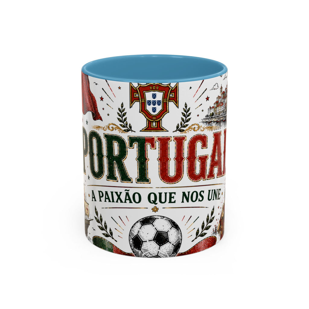 Portugal Soccer Coffee Mug | World Cup Fan Gift | Accent Color Ceramic 11oz 15oz Match Day Cup