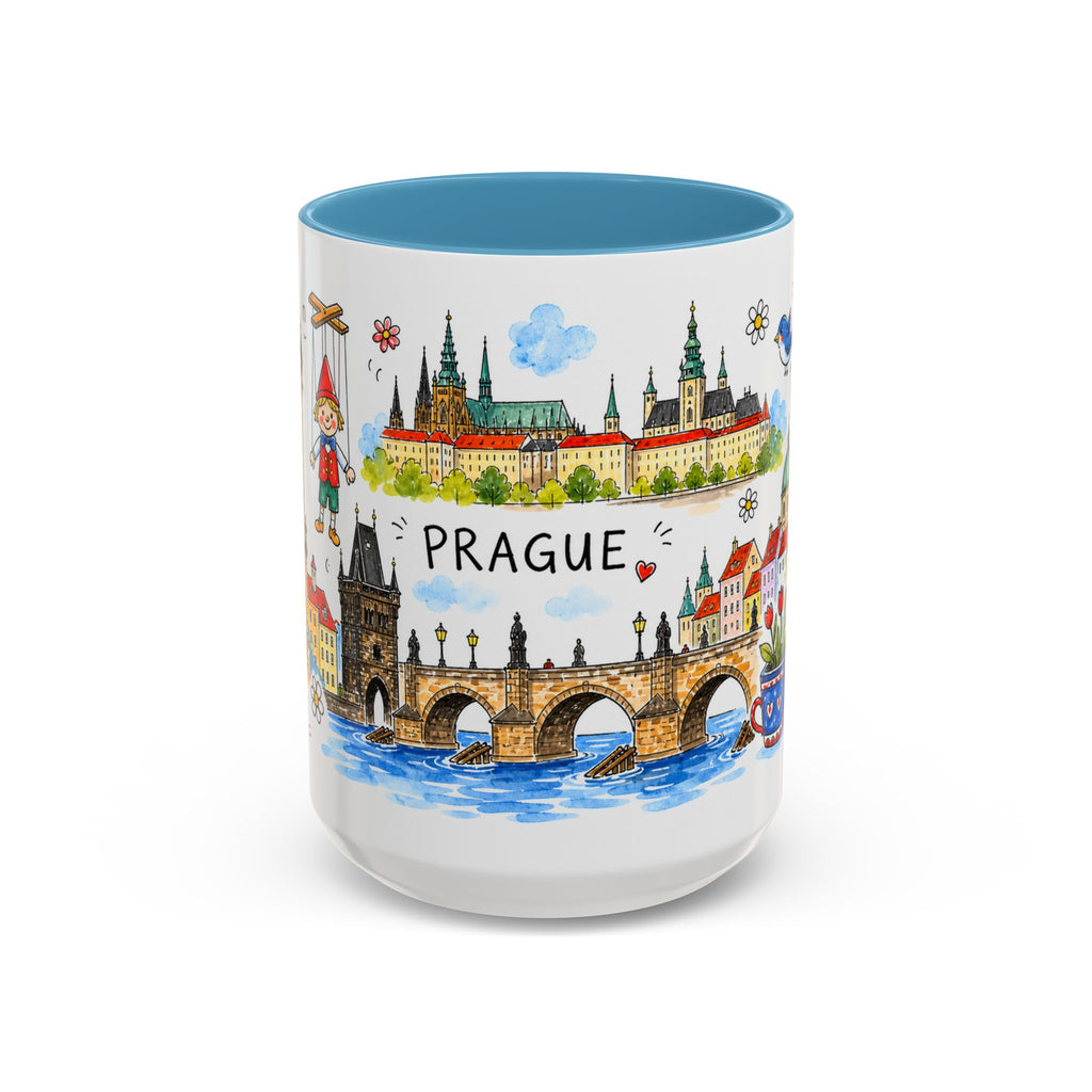 Prague Travel Mug | European City Souvenir Accent Coffee Mug | 11oz 15oz Ceramic Cup