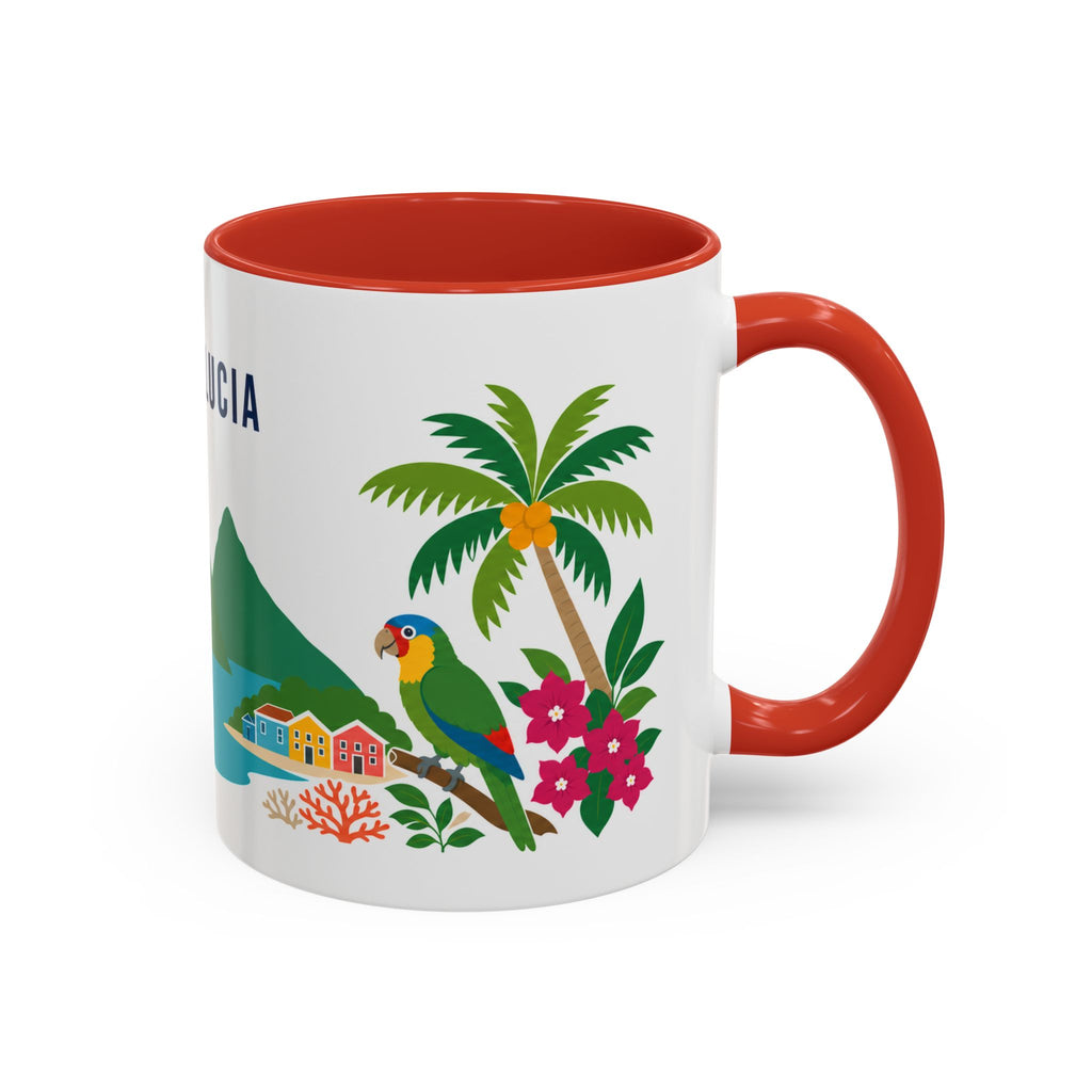 Saint Lucia Coffee Mug | Travel Souvenir Accent Mug | Country Gift Ceramic Cup 11oz 15oz