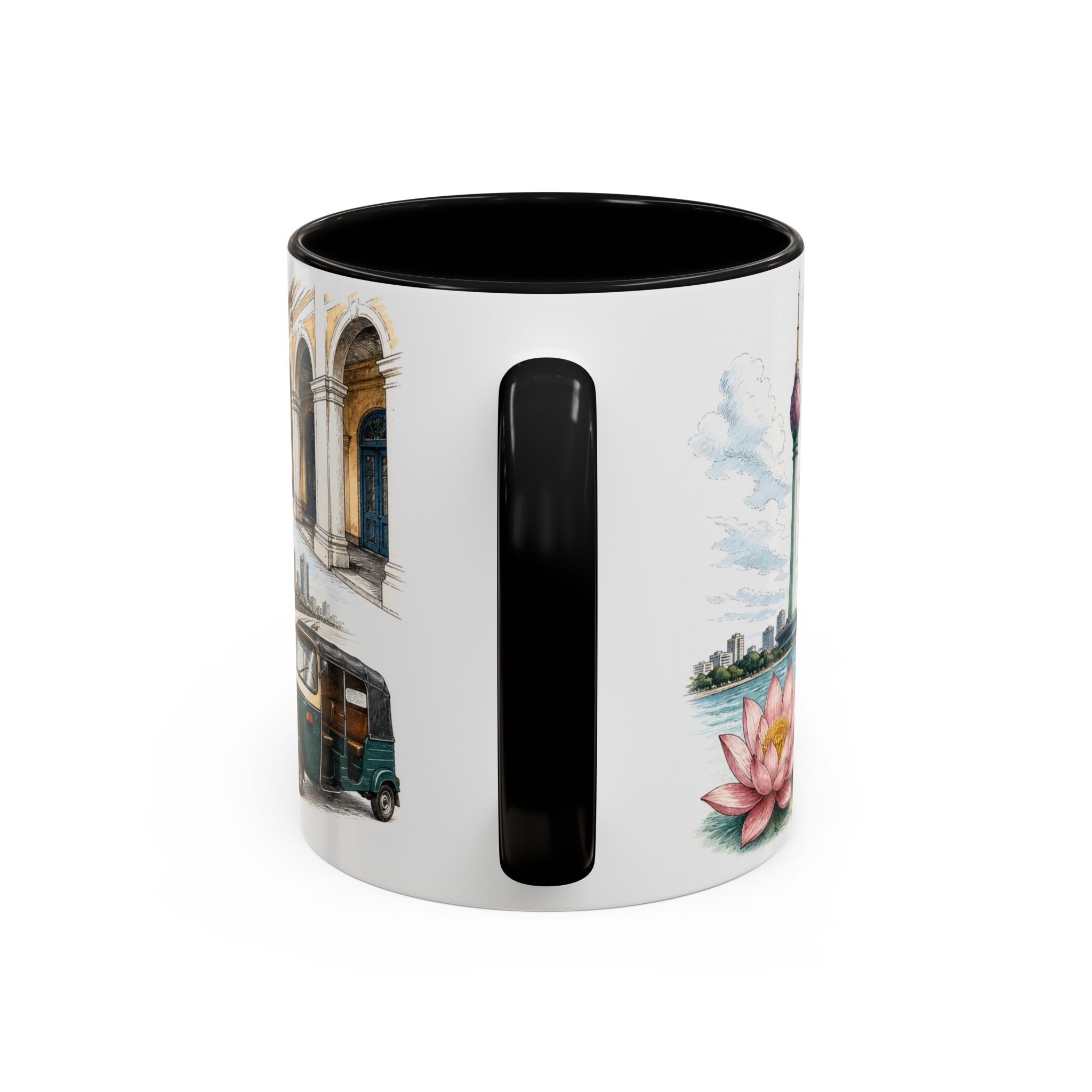 Colombo Coffee Mug | Sri Lanka Travel Souvenir | Vintage Illustrated City Gift | 11 oz 15 oz Accent Mug