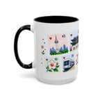 Seoul Coffee Mug | Postage Stamp Collage Mug | Travel Souvenir Accent Cup 11oz 15oz