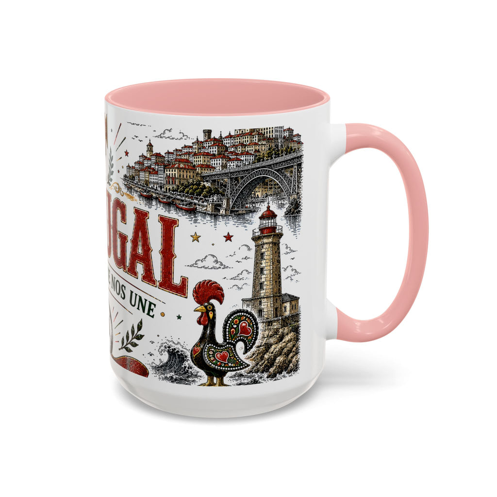 Portugal Soccer Coffee Mug | World Cup Fan Gift | Accent Color Ceramic 11oz 15oz Match Day Cup