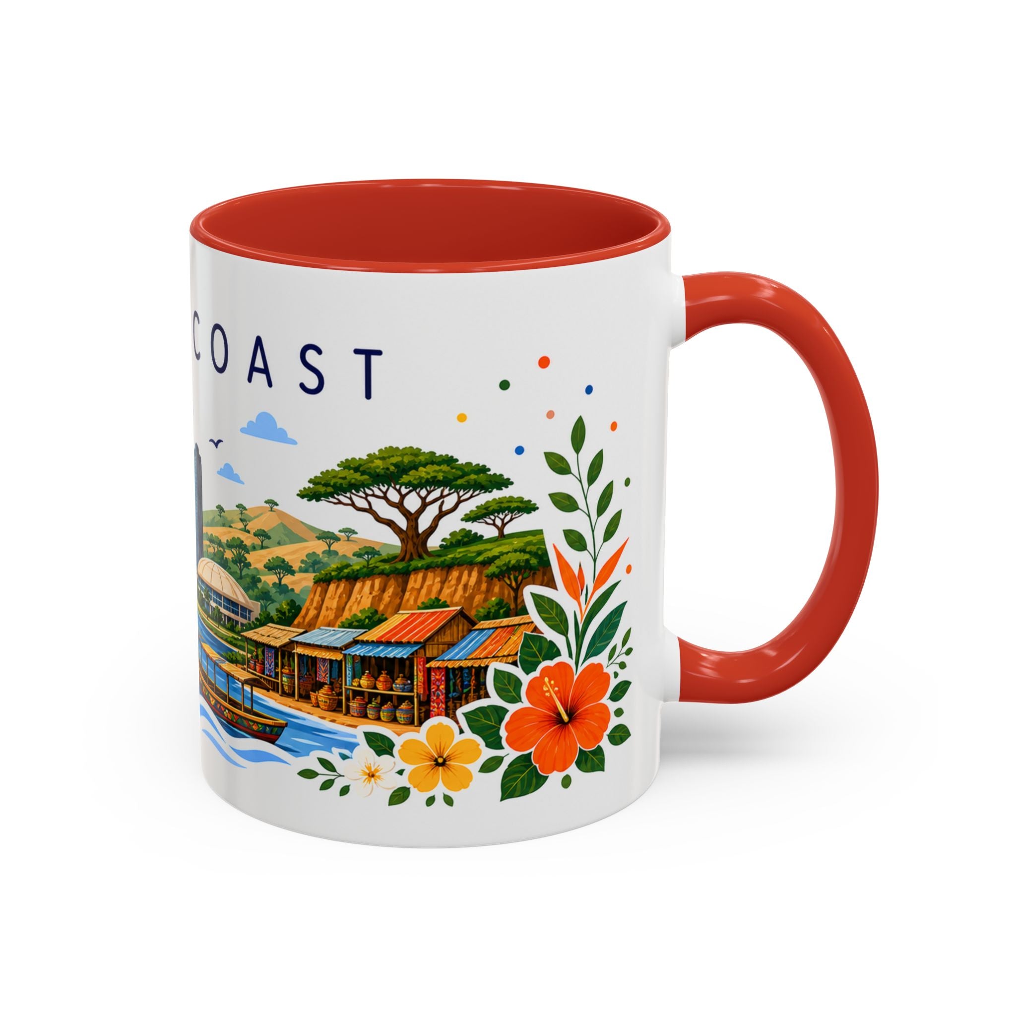 Ivory Coast Coffee Mug | Travel Souvenir Accent Mug | Place Gift Ceramic Cup 11oz 15oz