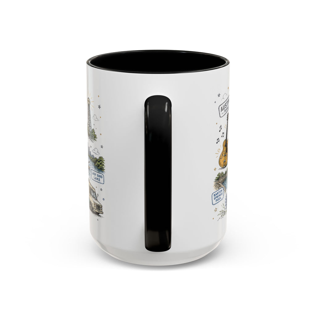 Austin Coffee Mug | Texas Souvenir City Gift | Accent Color Ceramic 11oz 15oz