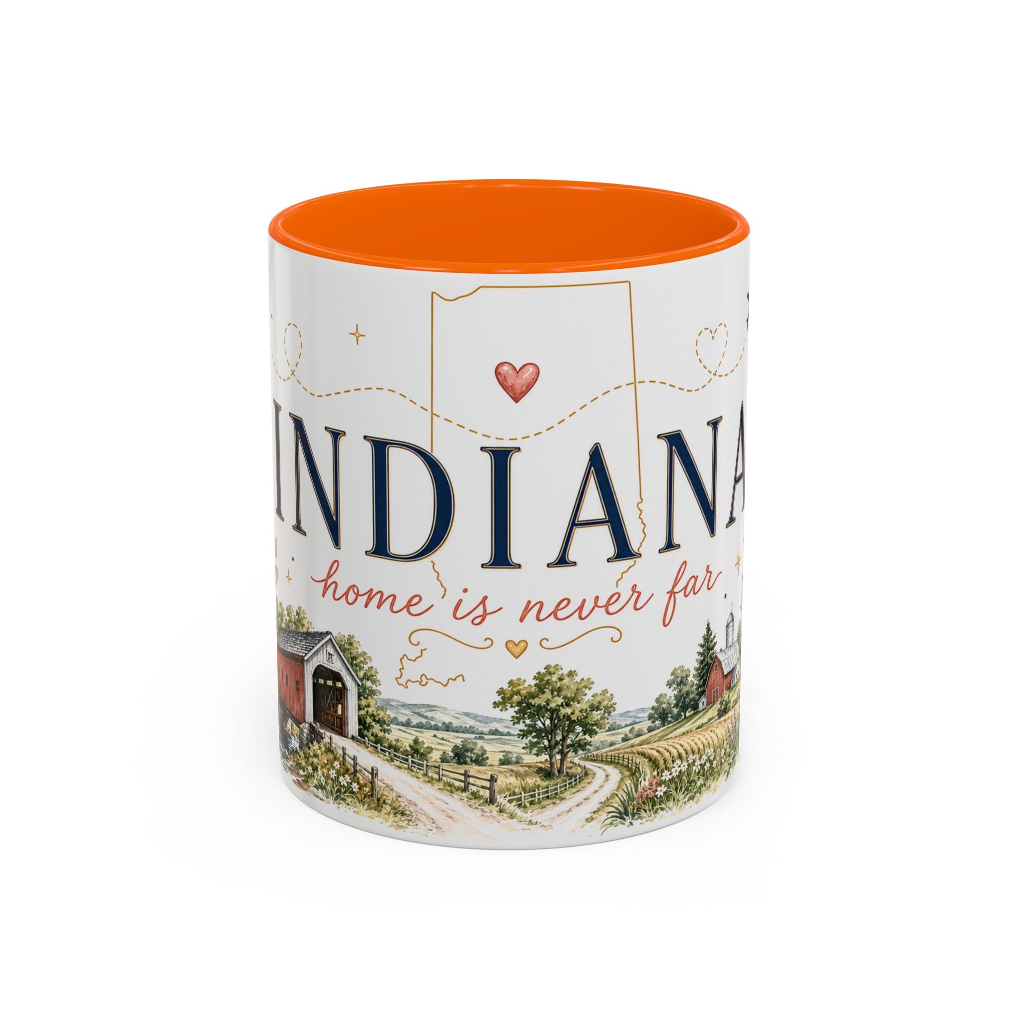 Indiana State Mug | Moving Away, Long Distance Friendship Gift | Botanical Map Accent Cup