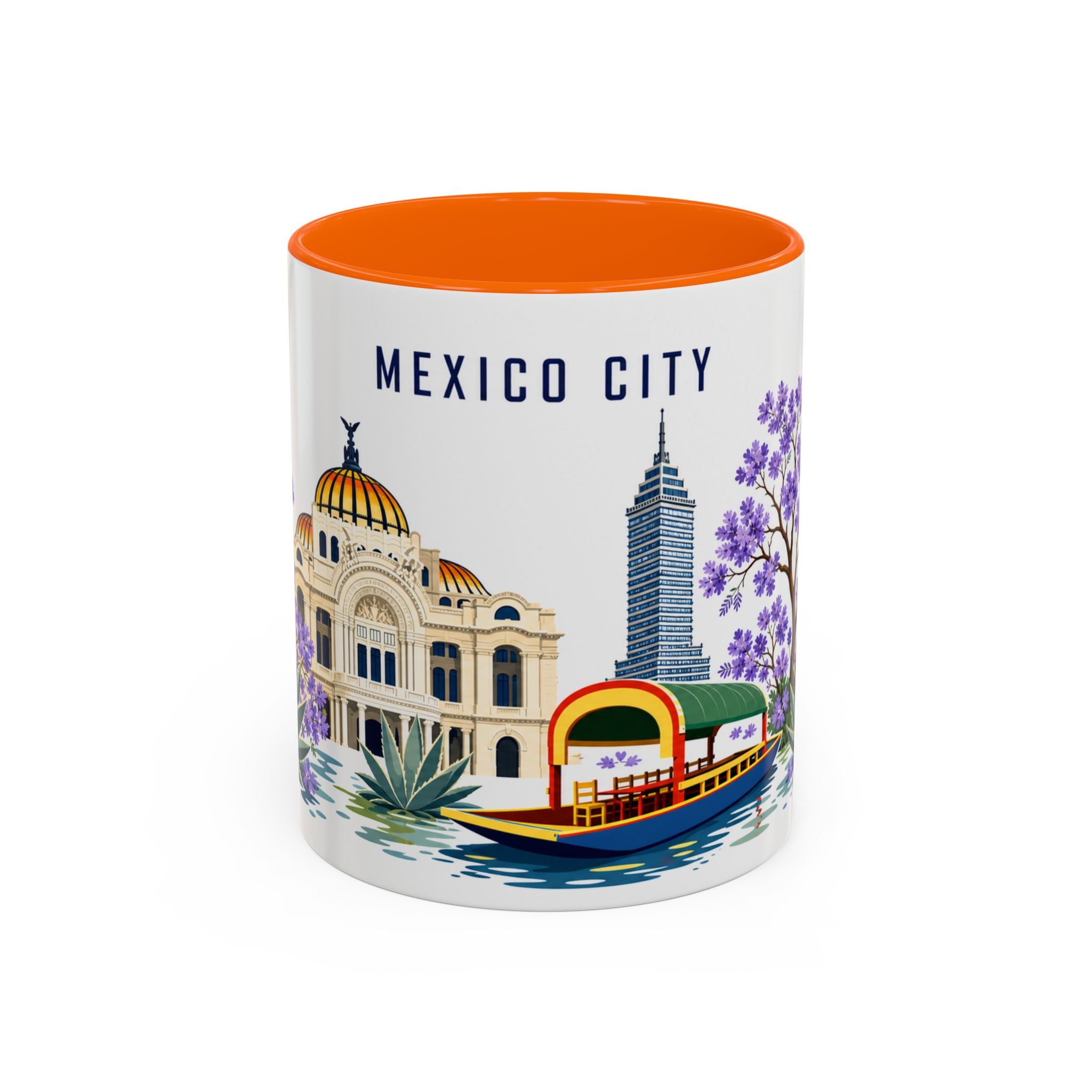 Mexico City Coffee Mug | Mexico Travel Souvenir | Porcelain Decal City Gift | 11oz 15oz Accent Mug