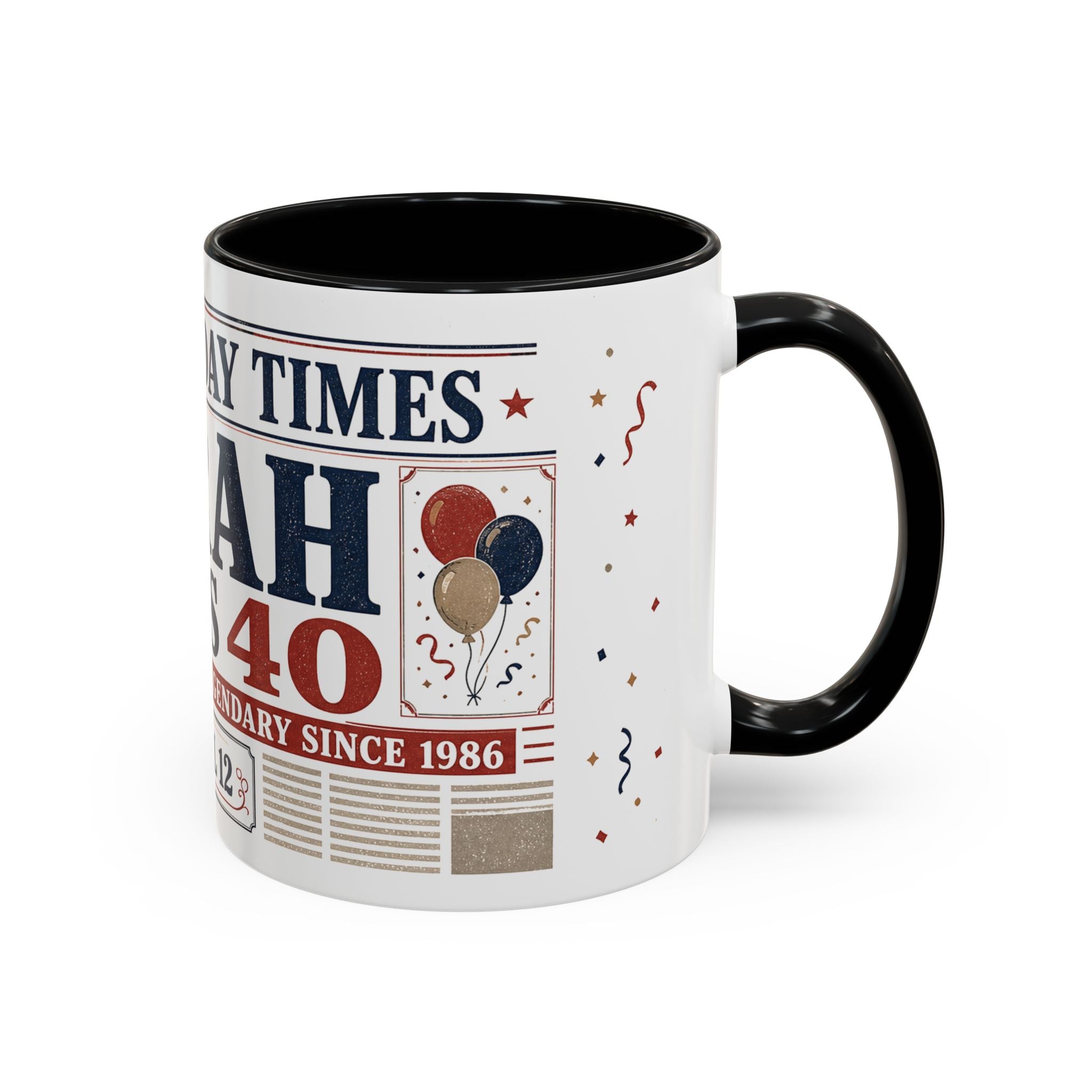 Birthday Newspaper Mug | Custom Name Age Date Gift | The Birthday Times Coffee Cup 11oz 15oz