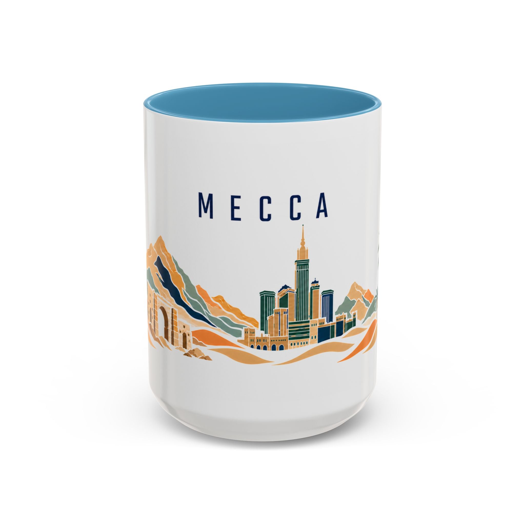 Mecca Coffee Mug | Saudi Arabia Travel Souvenir | Porcelain Decal City Gift | 11oz 15oz Accent Mug