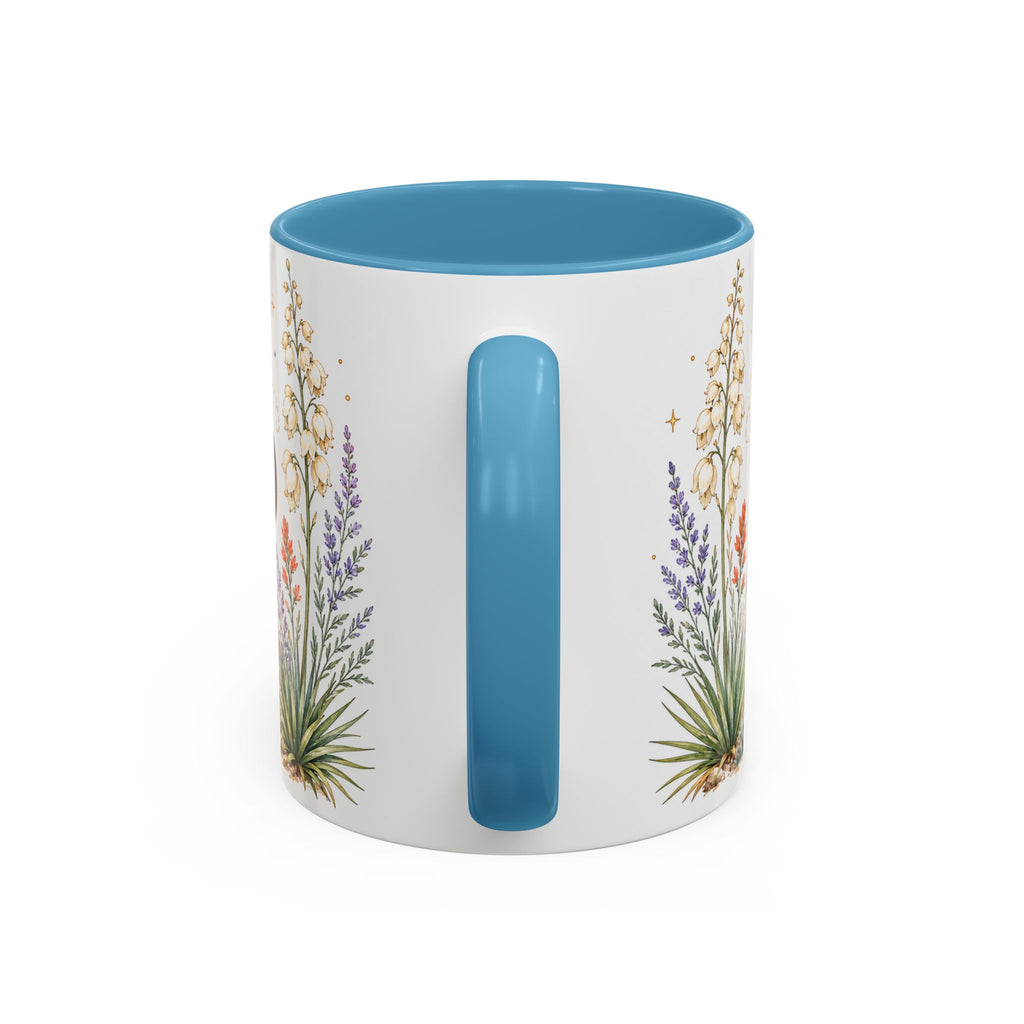 New Mexico State Map Mug | Desert Scenery, Yucca Flower Accent Coffee Cup