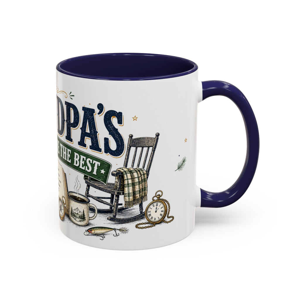 Grandpa's Stories Are The Best Coffee Mug | Gift From Grandkids | Accent Color Ceramic 11oz 15oz