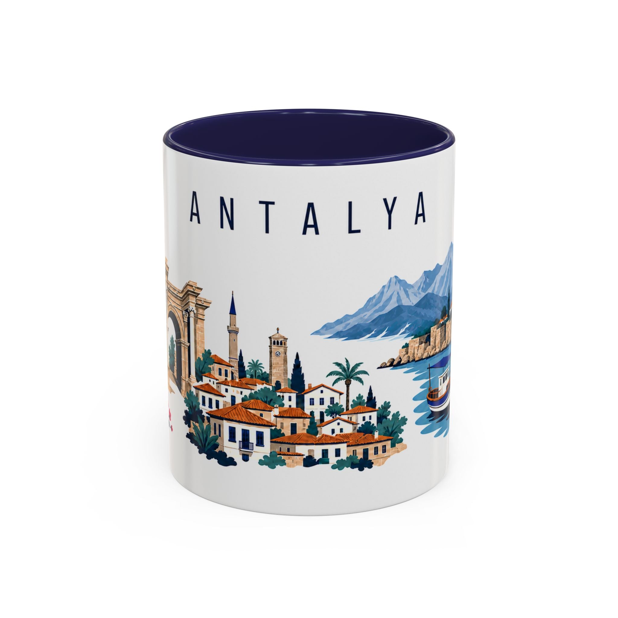 Antalya Coffee Mug | Turkey Travel Souvenir | Porcelain Decal City Gift | 11oz 15oz Accent Mug