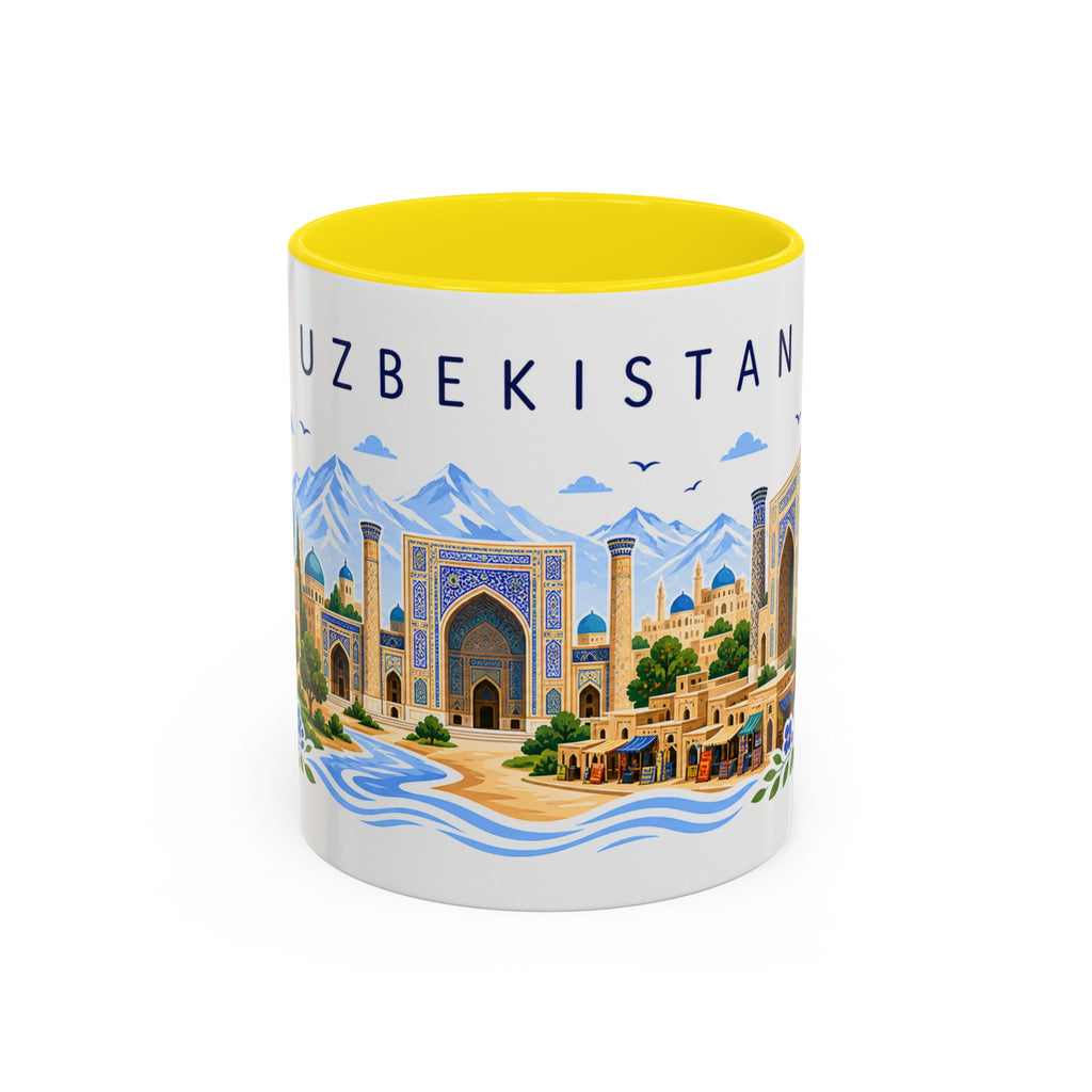 Uzbekistan Coffee Mug | Travel Souvenir Accent Mug | Place Gift Ceramic Cup 11oz 15oz