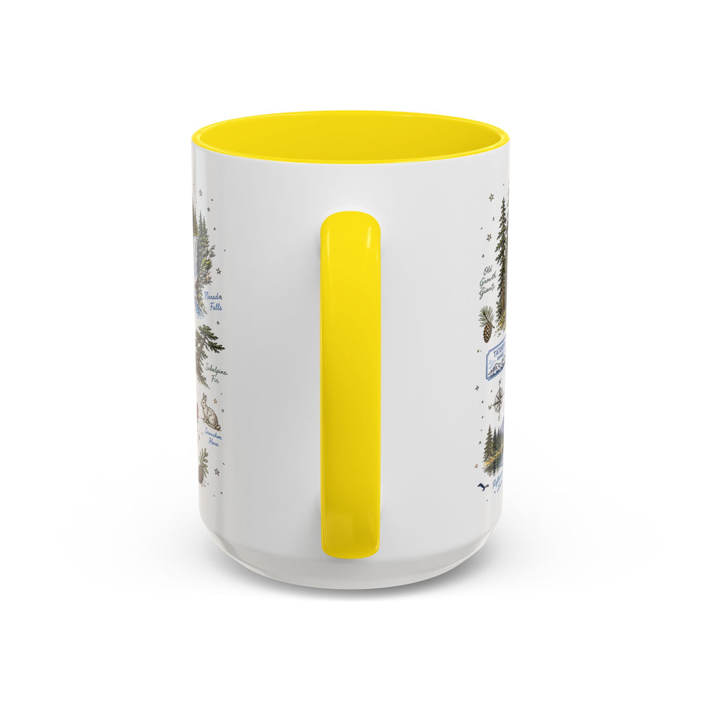 Mount Rainier Coffee Mug | National Park Hiking Washington Gift | Accent Color Ceramic 11oz 15oz
