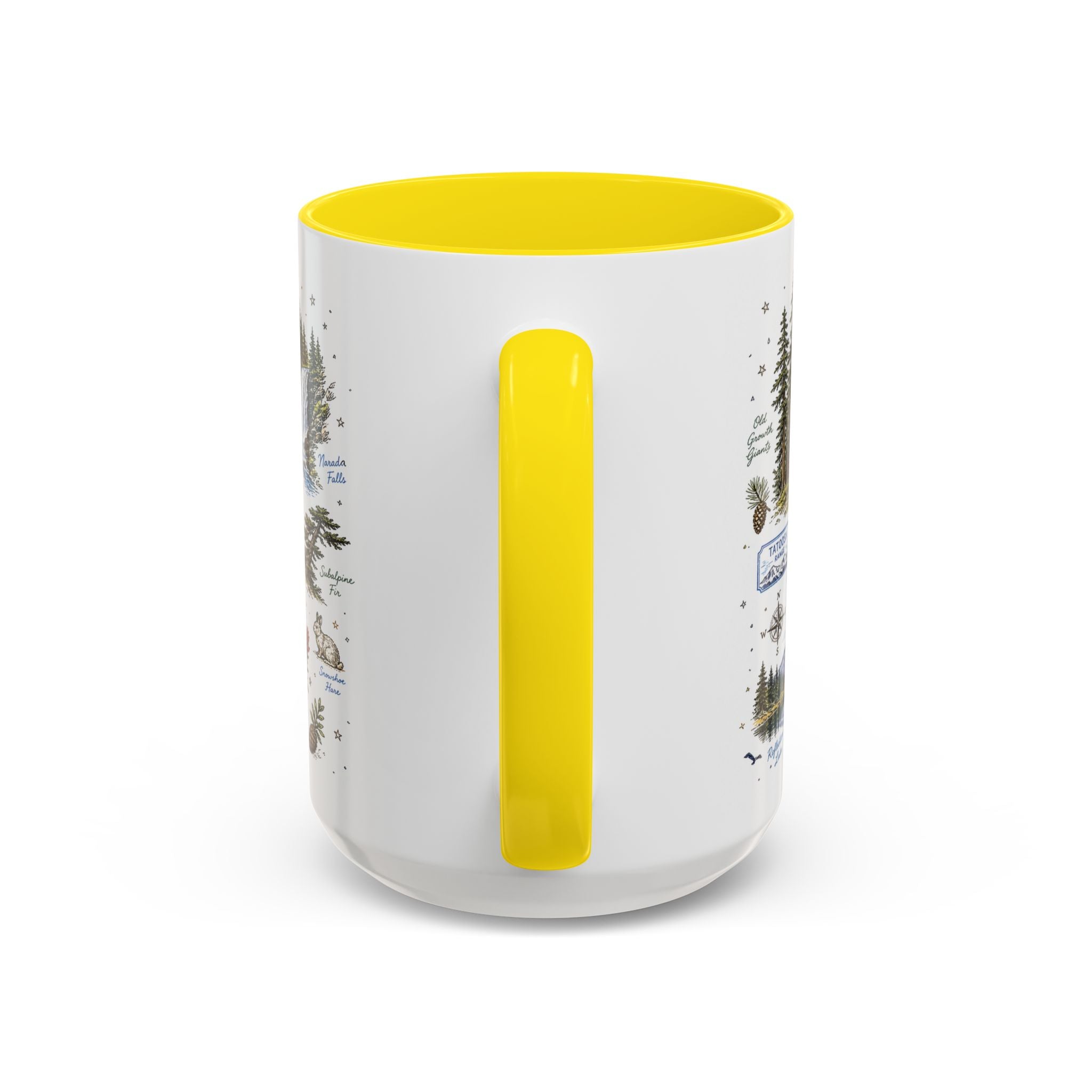 Mount Rainier Coffee Mug | National Park Hiking Washington Gift | Accent Color Ceramic 11oz 15oz