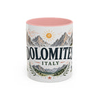 Dolomites Coffee Mug | Travel Destination Souvenir Gift | Accent Color Ceramic 11oz 15oz