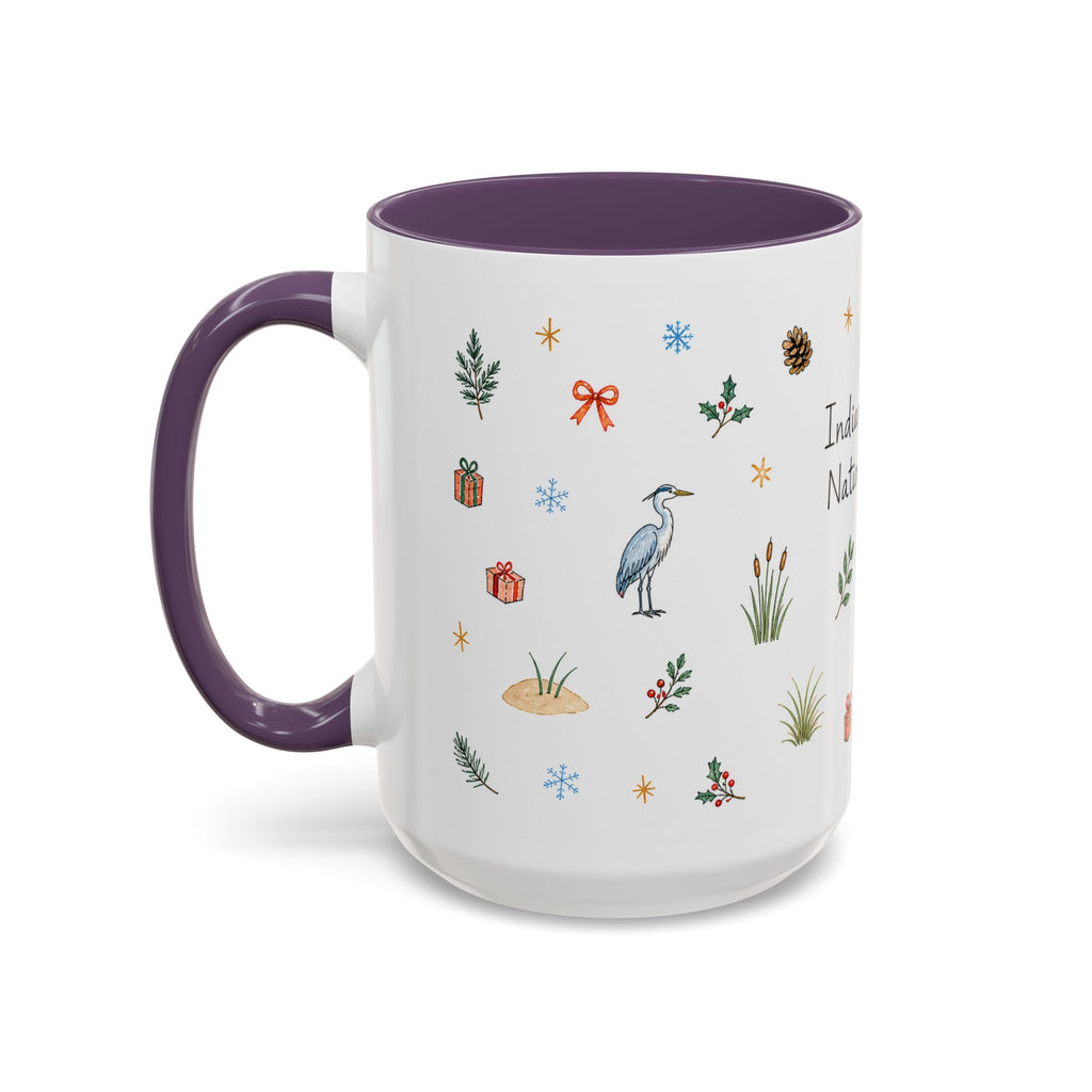 Indiana Dunes National Park Christmas Mug | Watercolor Travel Souvenir | Holiday Gift | Accent Ceramic Coffee Cup 11oz 15oz