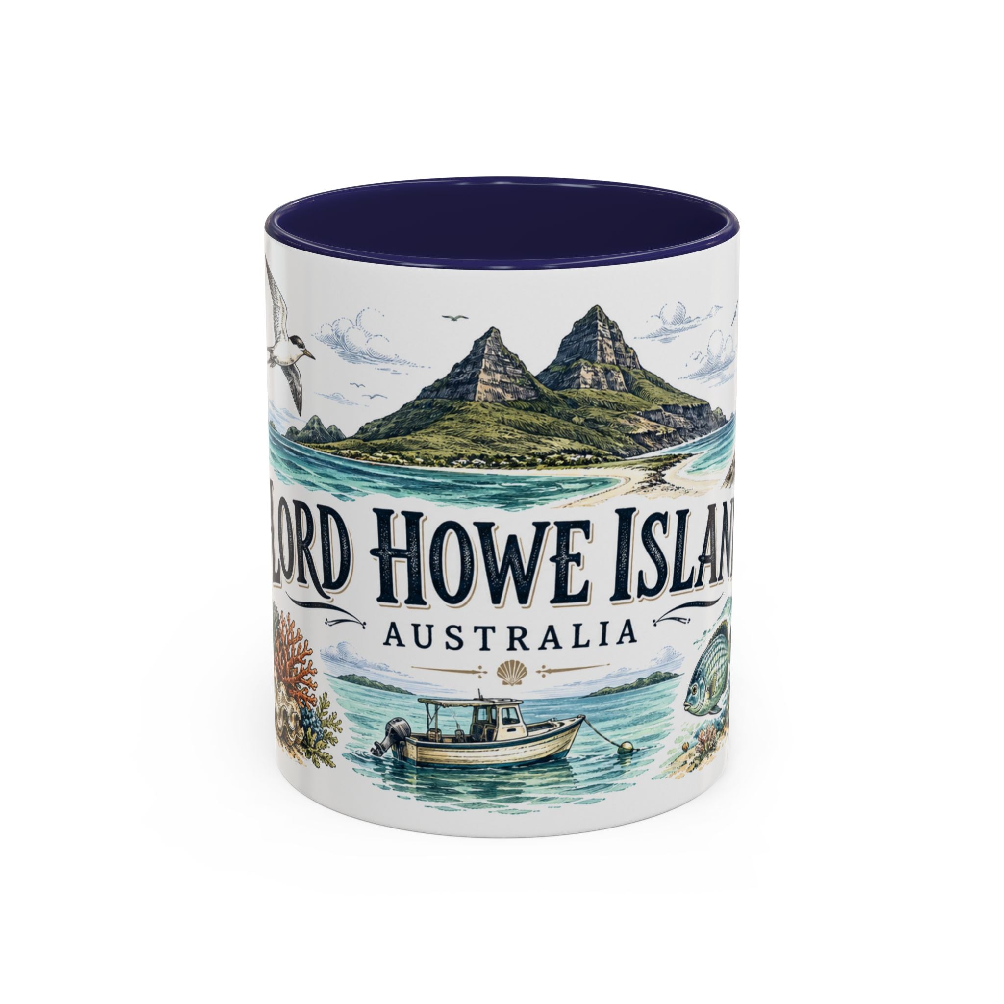 Lord Howe Island Mug, Australia Travel Souvenir, Bucket List Gift, Accent Ceramic Coffee Mug 11oz 15oz
