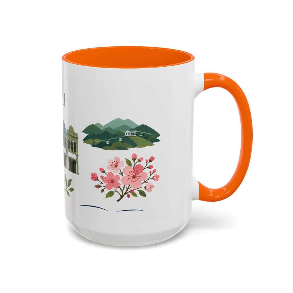 Taipei Coffee Mug | Taiwan Travel Souvenir | Porcelain Decal City Gift | 11oz 15oz Accent Mug