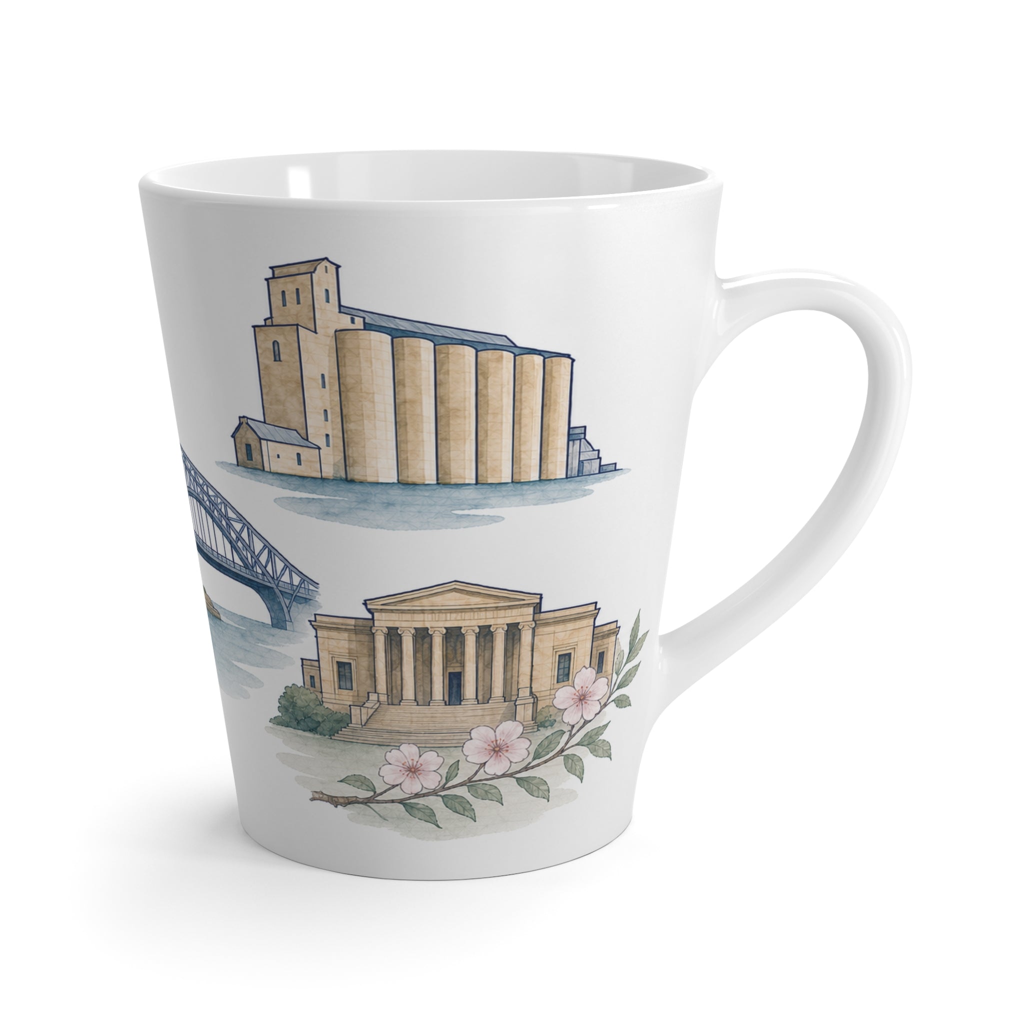 Buffalo Latte Mug | Watercolor City Travel Mug | 12 oz Ceramic Souvenir Gift
