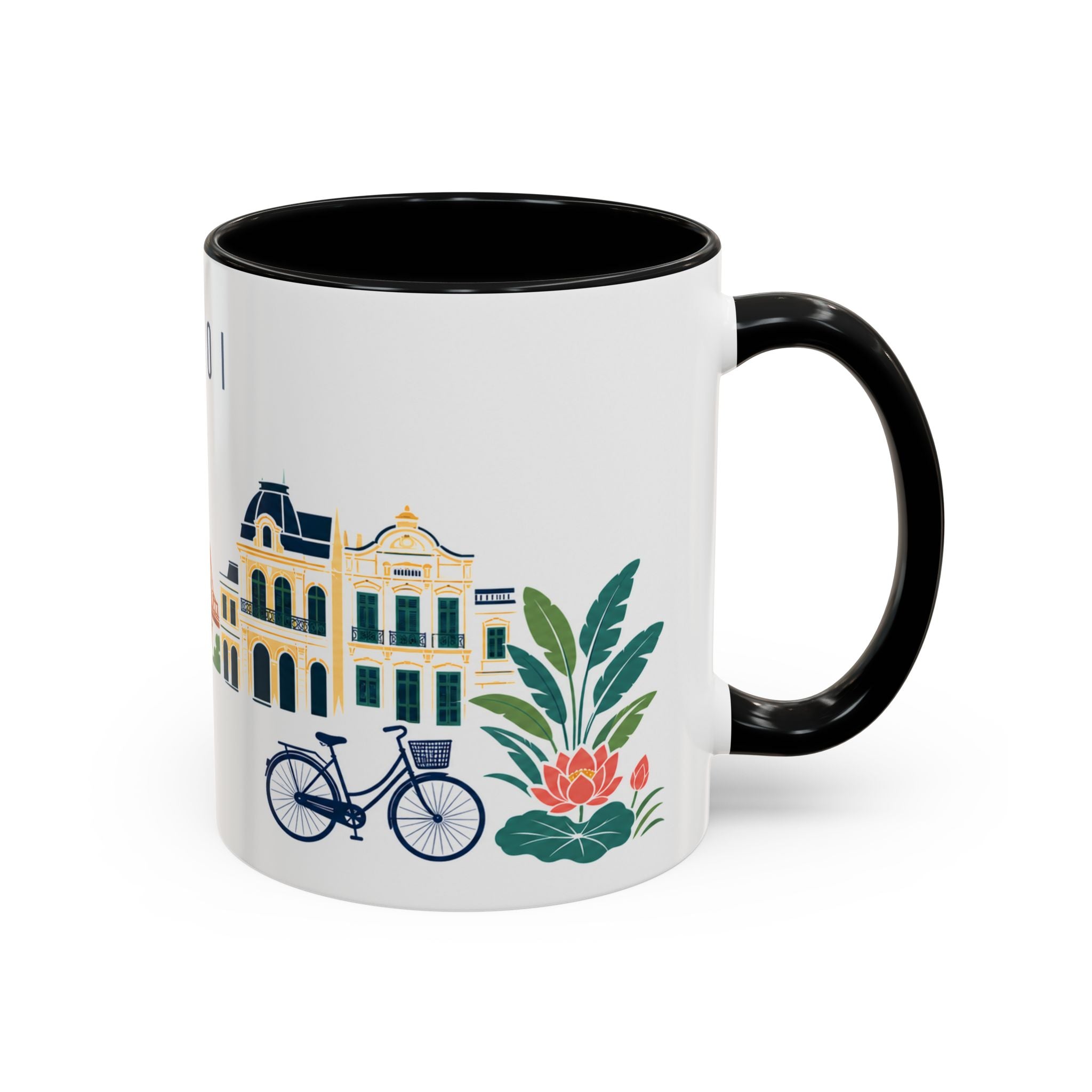 Hanoi Coffee Mug | Vietnam Travel Souvenir | Porcelain Decal City Gift | 11oz 15oz Accent Mug