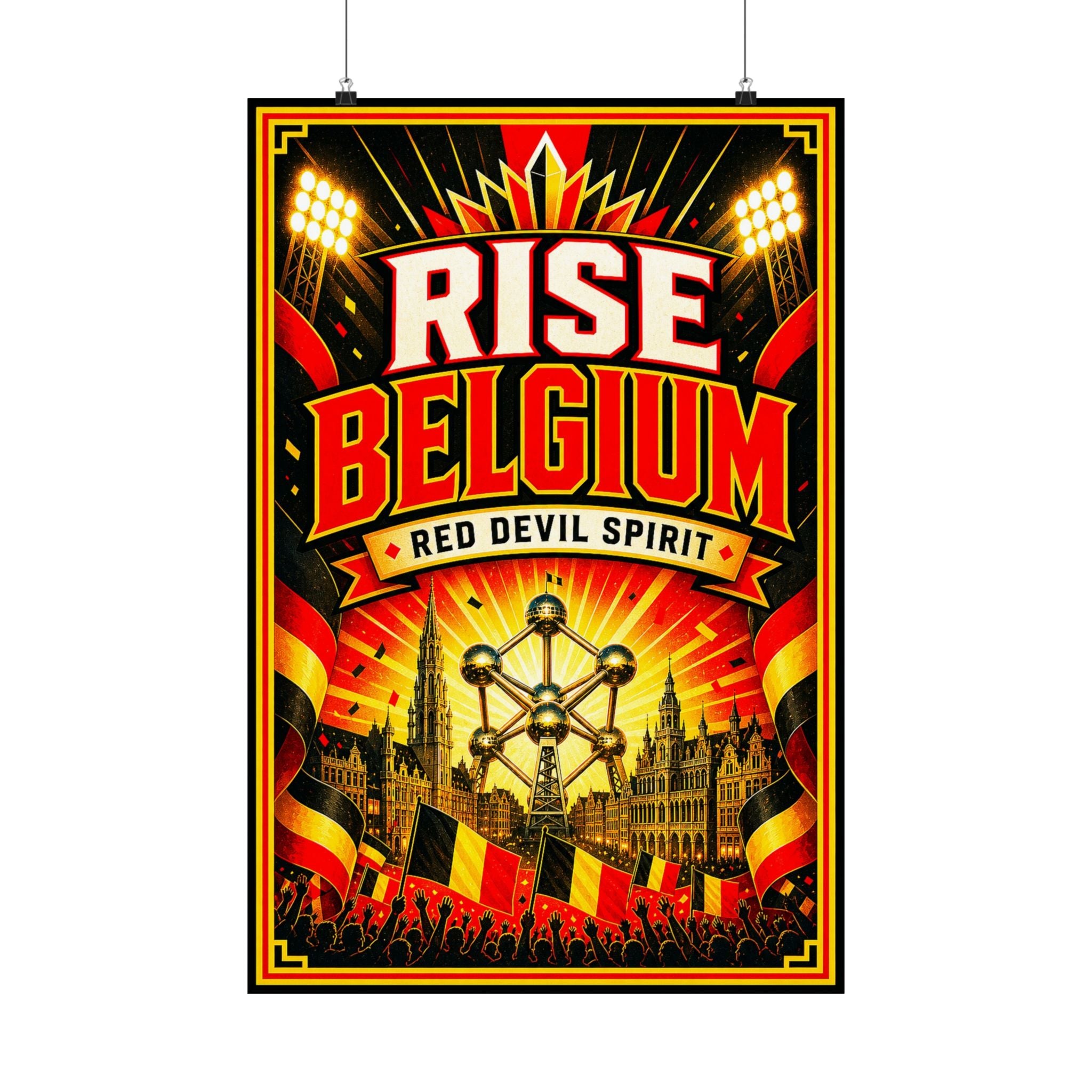 Belgium Soccer Poster | Rally Fan Art Print | 2026 Soccer Wall Decor