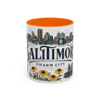 Baltimore Coffee Mug | United States Travel Souvenir | Vintage Illustrated City Gift | 11 oz 15 oz Accent Mug