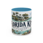 Florida Keys Mug, Florida Travel Souvenir, Bucket List Gift, Accent Ceramic Coffee Mug 11oz 15oz