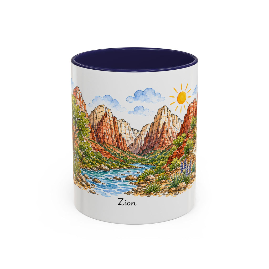 Zion National Park Mug | US Travel Souvenir Accent Coffee Mug | 11oz 15oz Ceramic Cup