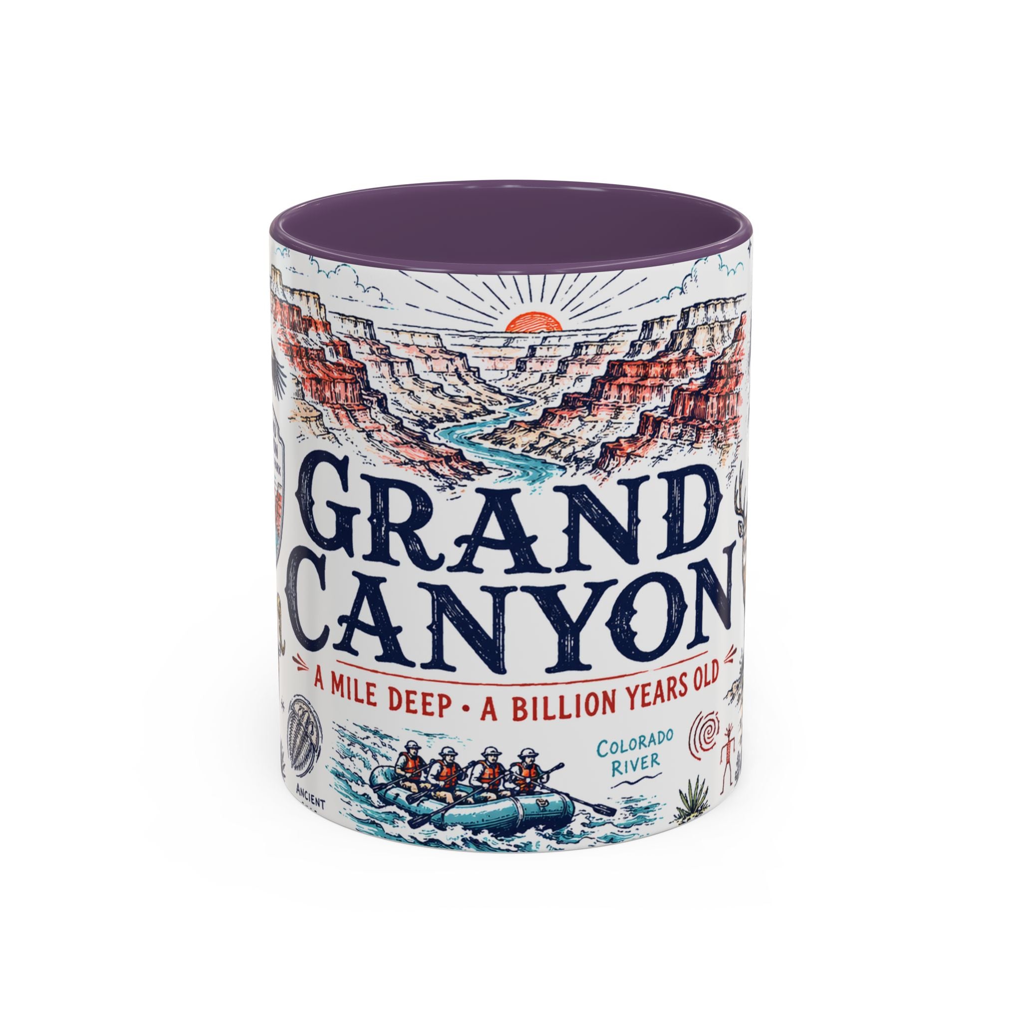 Grand Canyon National Park Coffee Mug | Hiking Camping Nature Gift | Accent Color Ceramic 11oz 15oz