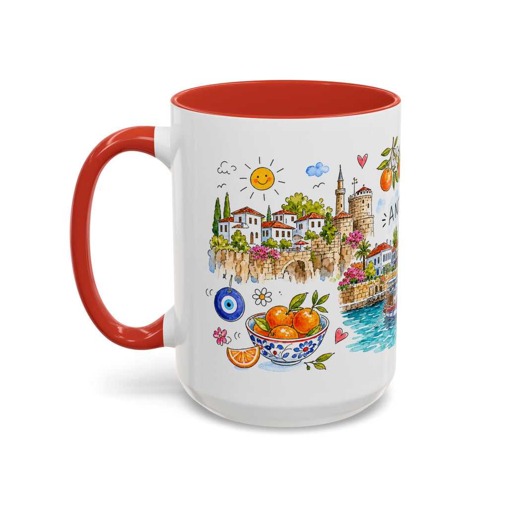 Antalya Travel Mug | European City Souvenir Accent Coffee Mug | 11oz 15oz Ceramic Cup
