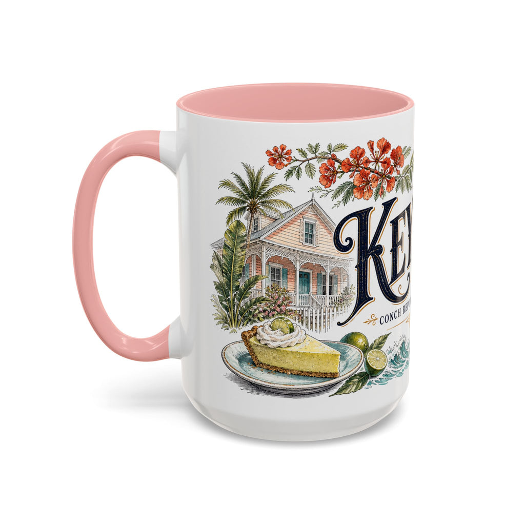 Key West Coffee Mug | United States Travel Souvenir | Vintage Illustrated City Gift | 11 oz 15 oz Accent Mug
