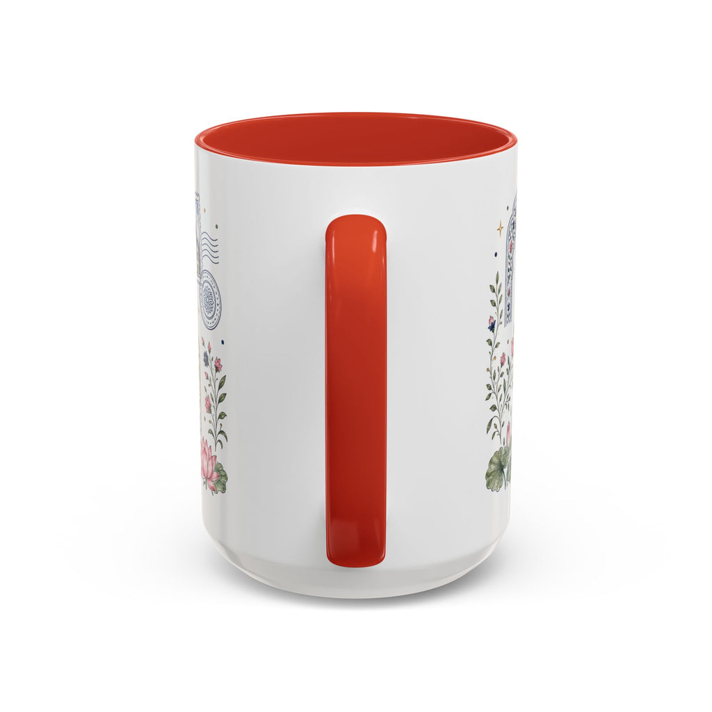 Taj Mahal Coffee Mug | Travel Destination Souvenir Gift | Accent Color Ceramic 11oz 15oz
