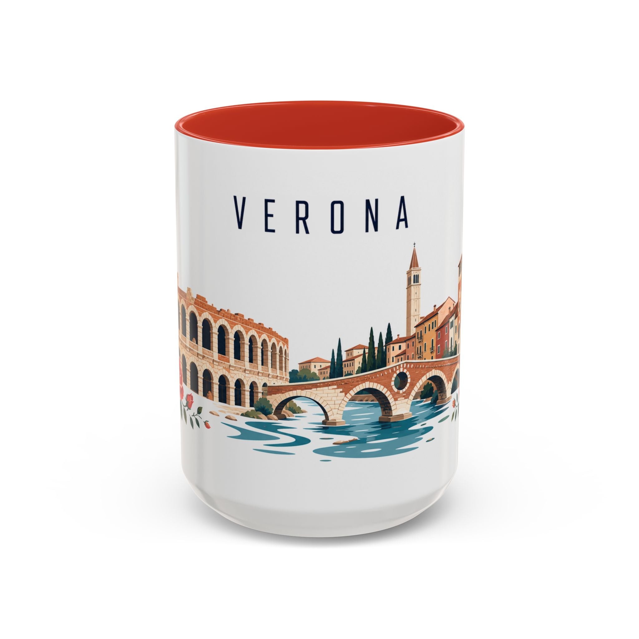 Verona Coffee Mug | Italy Travel Souvenir | Porcelain Decal City Gift | 11oz 15oz Accent Mug