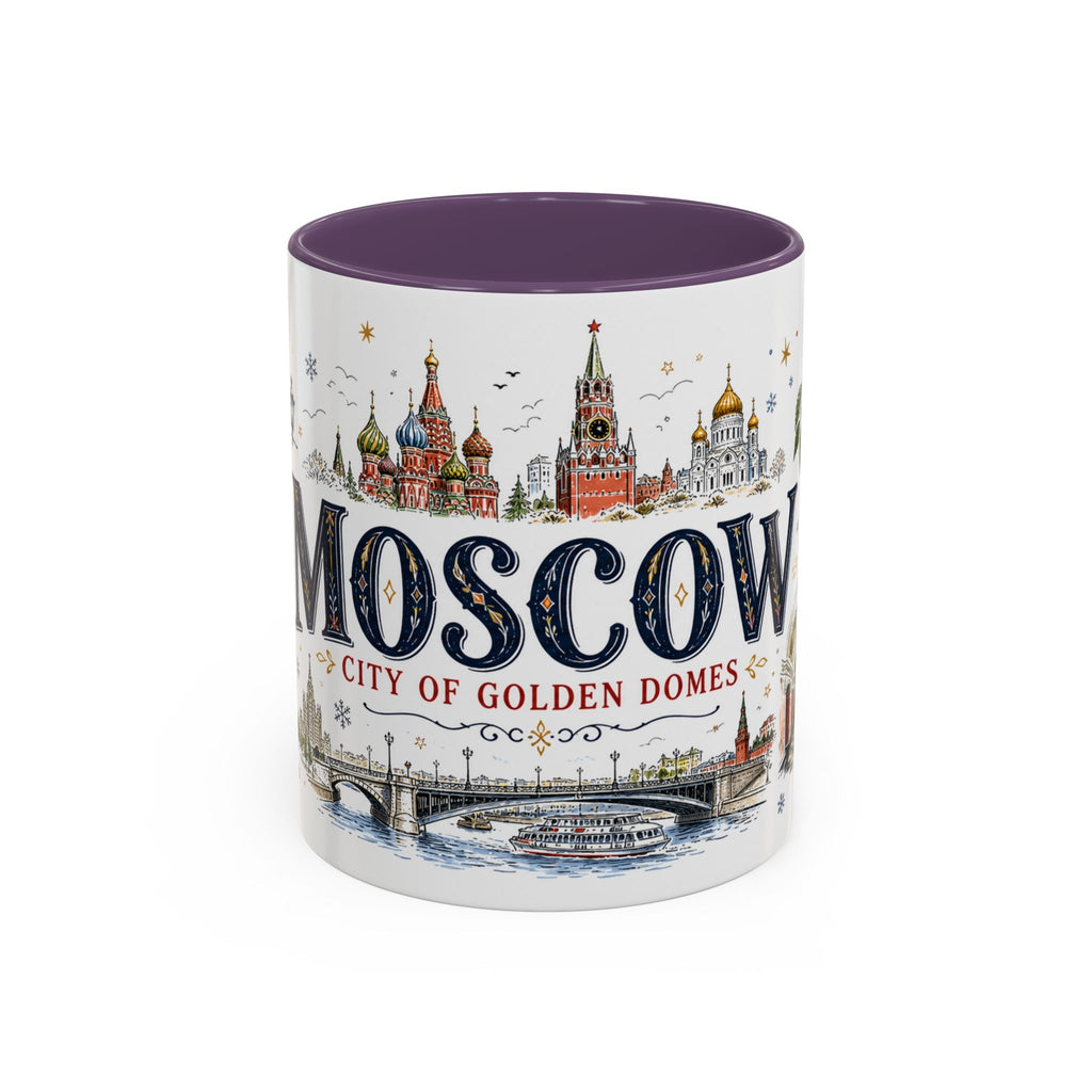 Moscow Coffee Mug | Russia Souvenir Travel Gift | Accent Color Ceramic 11oz 15oz