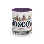 Moscow Coffee Mug | Russia Souvenir Travel Gift | Accent Color Ceramic 11oz 15oz
