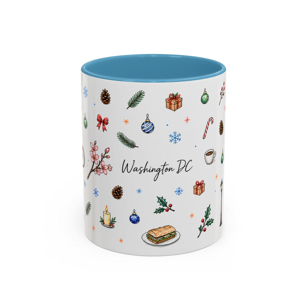 Washington DC Christmas Mug | Watercolor City Souvenir | Ceramic Coffee Cup 11oz 15oz