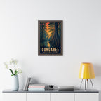 Congaree National Park Framed Poster | Vintage Travel Wall Art | Black Walnut White Frame | 16x24 20x30