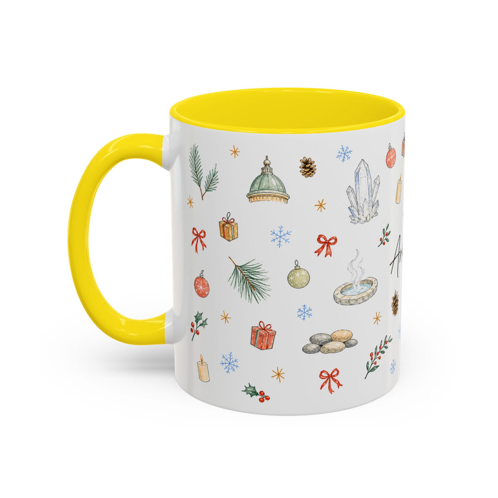 Arkansas Christmas Mug | Watercolor Travel Souvenir | Holiday Gift | Accent Ceramic Coffee Cup 11oz 15oz