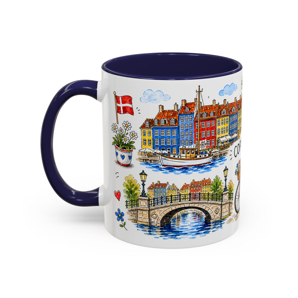 Copenhagen Travel Mug | European City Souvenir Accent Coffee Mug | 11oz 15oz Ceramic Cup