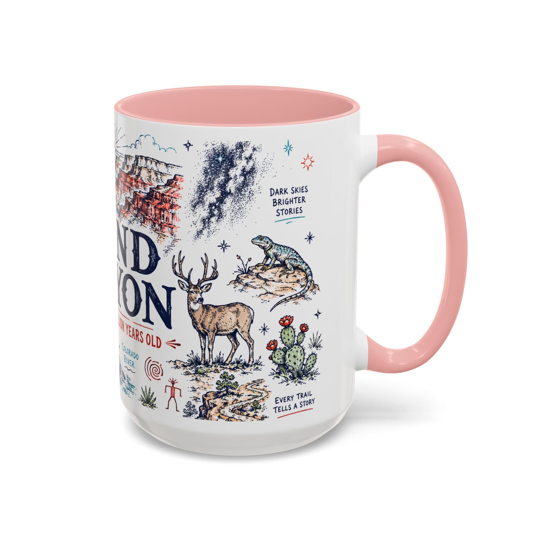 Grand Canyon National Park Coffee Mug | Hiking Camping Nature Gift | Accent Color Ceramic 11oz 15oz