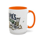 Grandpa's Stories Are The Best Coffee Mug | Gift From Grandkids | Accent Color Ceramic 11oz 15oz