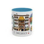 Innsbruck Illustrated Travel Mug | City Souvenir Accent Coffee Mug | 11oz 15oz Ceramic Cup