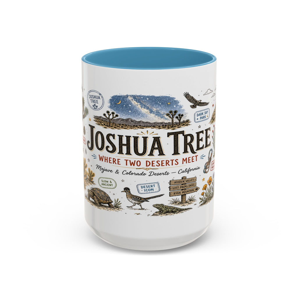 Joshua Tree Coffee Mug | National Park Desert Camping Gift | Accent Color Ceramic 11oz 15oz