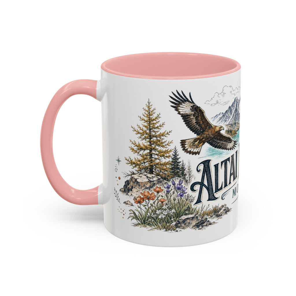 Altai Mountains Mug, Mongolia Travel Souvenir, Bucket List Gift, Accent Ceramic Coffee Mug 11oz 15oz