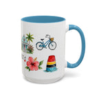 Key West Illustrated Travel Mug | City Souvenir Accent Coffee Mug | 11oz 15oz Ceramic Cup