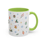 Christmas Ornament Mug | Snowflake Watercolor Holiday Gift | Accent Cup 11oz 15oz