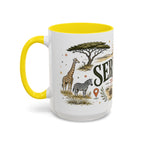 Serengeti Coffee Mug | Travel Destination Souvenir Gift | Accent Color Ceramic 11oz 15oz